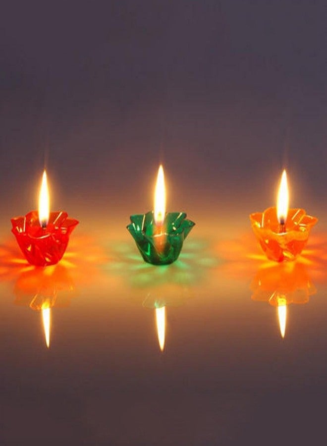 CRAFTAM Transparent Hard Plastic Multicolor Floating Diya for Diwali Decoration and Gifts (Set of 12) - Image 2